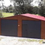 Blechgarage 8x8 m mit Dachneigung für Fahrzeuge und Lagerung